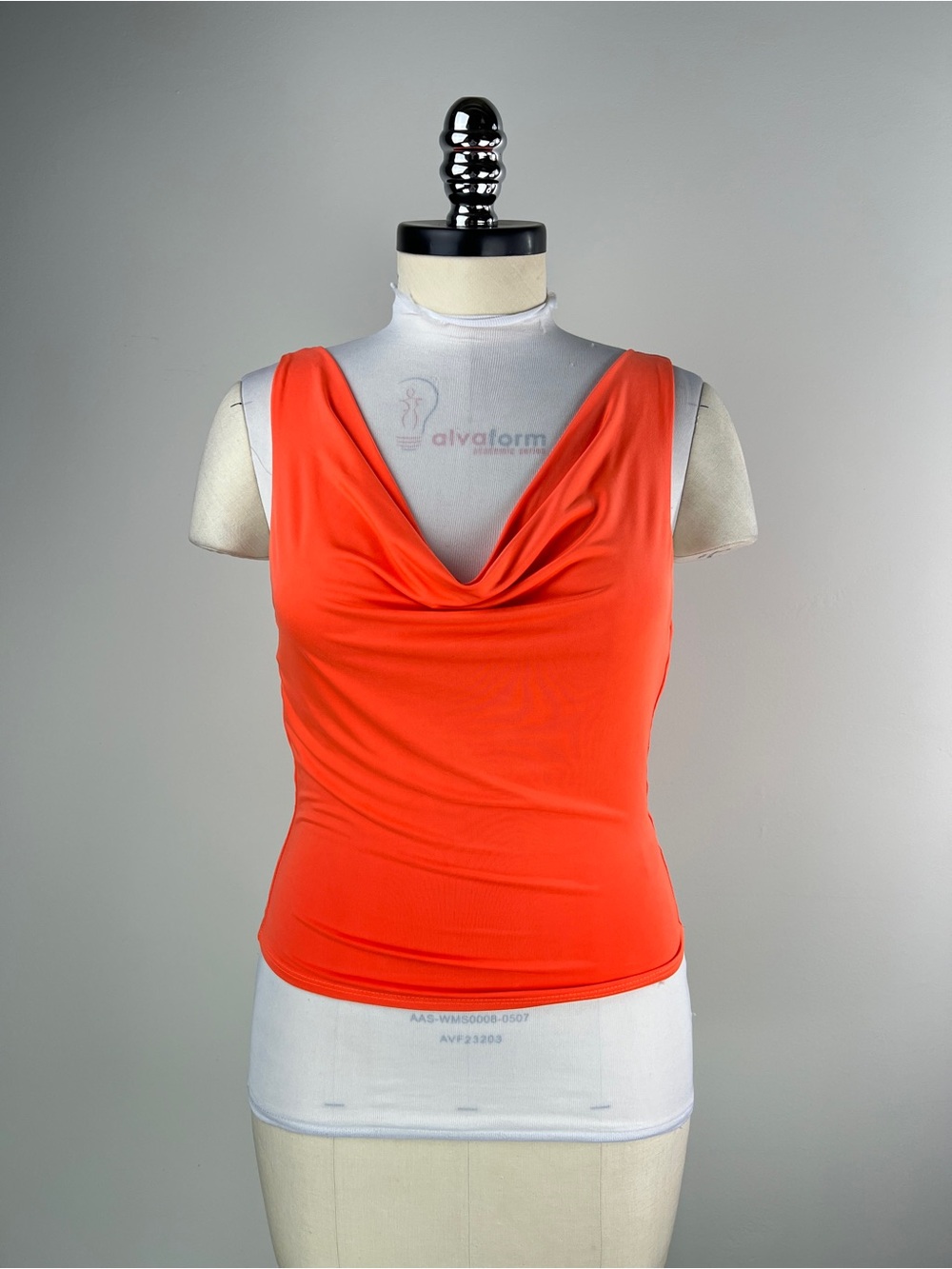 💚 3783. Sleeveless Cowl Neck Tank Top - Orange